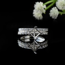 Semi Mount Ring 925 Sterling Silver 6 MM Square Shape Blank Stone Ring 553