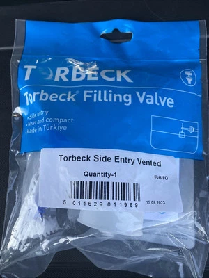 Torbeck Opella Side Entry Filling Valve - B610 .. Quiet WRAS . Free Post