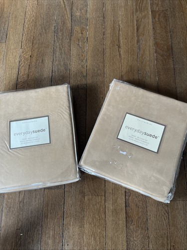 2 TWO pottery barn Everydaysuede Drape Beltloop Top 52x84 - Picture 1 of 6