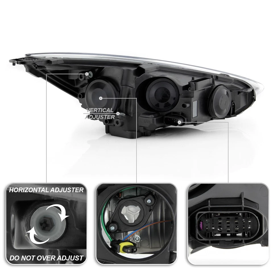 2015 2016 2017 2018 Ford Focus Halogen w/LED DRL Chrome Headlights Headlamps Set — 第 3/4 张图片