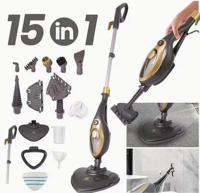 SUPERLEX Dampfreiniger 15-in-1 Dampfmopp Wasserdampf Hartboden Teppich Badzimmer