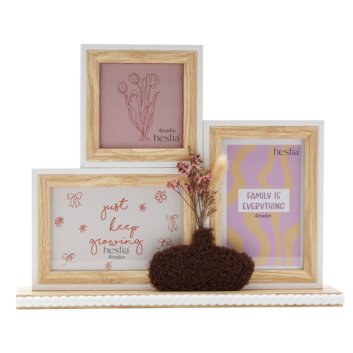  - Hestia 3 Frame Collage With Vase And Dried Flowers Natural - Image 2