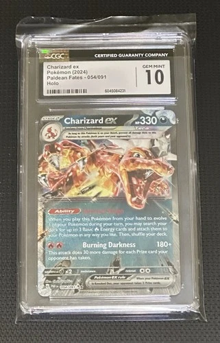 Pokémon Charizard ex 054/091 SV: Paldean Fates Double Rare Holo CGC 10 English