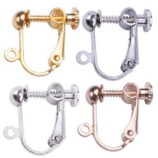 24 Pieces Clip-on Earring Findings Components Screw Back Ear Wire Non Pierced...