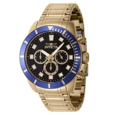 Invicta 46044 Pro Diver Men 45mm Stainless Steel Gold Black Dial VD54B Quartz