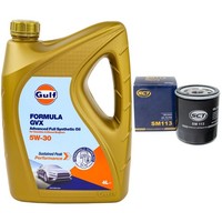 MotoröL Set Gulf Formula GVX 5W-30 4 Liter + ÖLfilter FüR Audi A1 1.4 TDI 90 PS