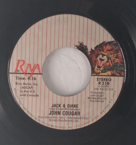 John Cougar - Jack & Diane / Can You Take It - 45 RPM 7" Record Vinyl - R210