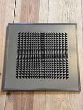 Vintage 60s Op Art Graphic Mirror MCM Mid Century Decor Bridget Riley  Vasarely
