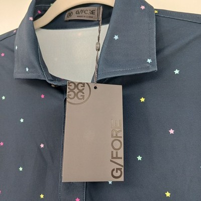 G/Fore Polo Shirt Mens Small Mini Star Pique Golf NWT Preppy Country Club
