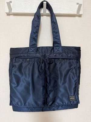 #ad PORTER Tanker Tote bag Sholder bag Iron Blue Nylon Yoshida Kaban $179.99