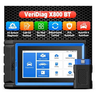 TOPDON VeriDiag X800BT 2 Years Free Update Full System OBD2 Car Diagnostic Tool