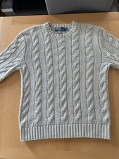 Vintage Polo Ralph Lauren Silk Cable Knit Sweater XL Mens Fisherman 90s Gray