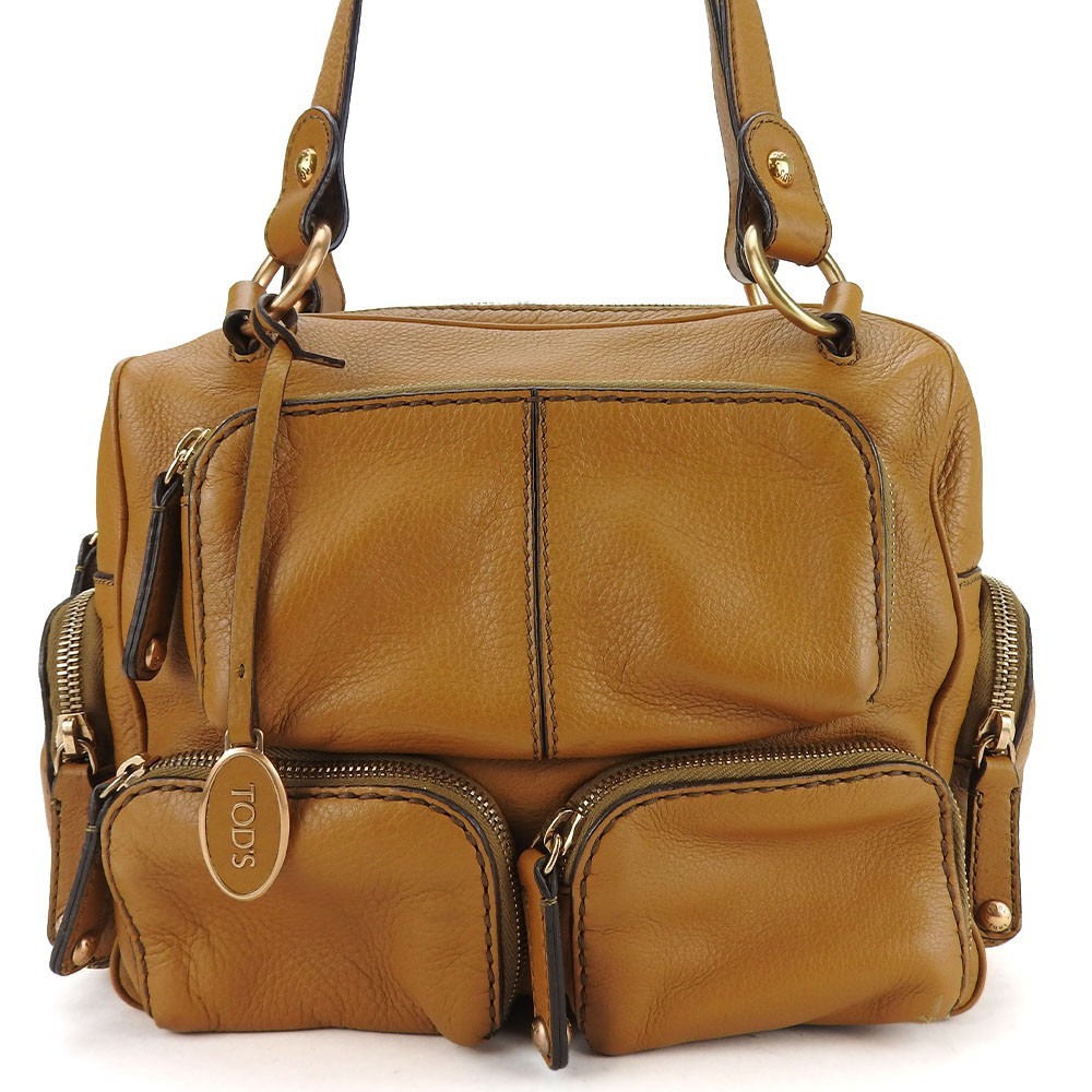 USATO TOD'S Borsa a mano in pelle Cammello Cammello casual