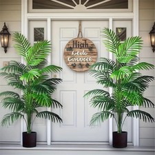 2PCS 24Leaves Areca palm simulation green pla...