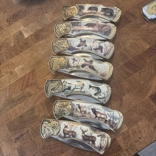 Franklin Mint Wildlife Collector Knife Set Rick Fields Art