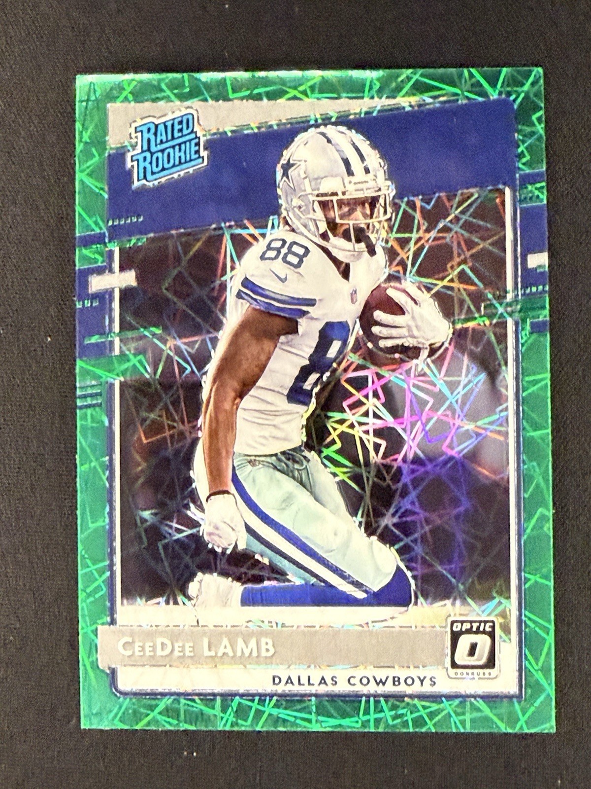 2020 Donruss Optic CeeDee Lamb Green Velocity Prizm Rated Rookie RC #156 Cowboys