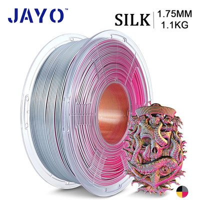 JAYO 1.1KG SILK PLA+ Quad Color-Schwarz/Grau/Rot/Gelb 3D Drucker Filament 1.75mm