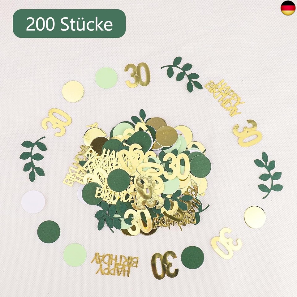 Blaues Glitzer-Konfetti Zum 30. Geburtstag – 200 Teile Mit Zahlen & Runden Für Die Party