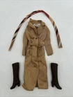 VTG 70s Barbie Fashion Favorites Rain Or Shine Coat #2788 Soft Brown Boots Scarf
