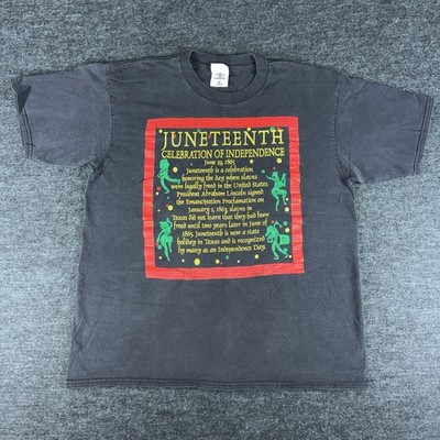 VTG Juneteenth Shirt Mens Black XL Celebration Of Independence Graphic Tee 90s