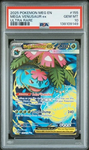2025 POKEMON MEG EN-MEGA EVOLUTION ULTRA RARE #155 MEGA VENUSAUR EX PSA 10