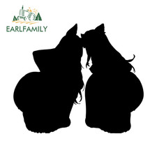 Earlfamily 5.1 Anime Girl Car Sticker Rear Windshield Water Bottle Guitar Decal