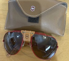 SWISS ARMY BRAND AVIATOR MARLBORO 4000 SAS SUNGLASSES LEATHER CASE VINTAGE EC