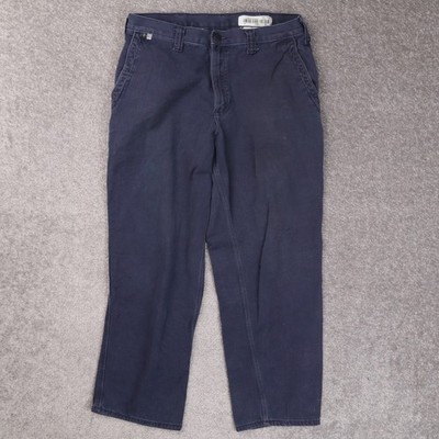 Carhartt Flame Resistant Twill Work Pant Straight Leg Navy Blue Size 34x30