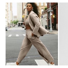 Fabletics Wide Leg Seamed Sweat Pants Size Large Athleisure