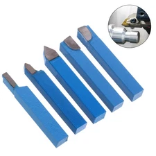 5PCS Bit Cutting Set Lathe Parting Tool Carbide Tipped Hole Brazing Tool Kit