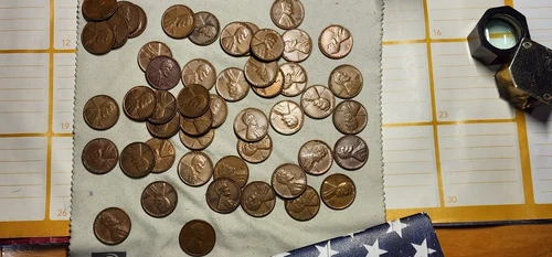 1955-S AU CENT 1 ROLL SOLID DATE 50 LINCOLN WHEAT CENTS  "FREE SHIPPING"