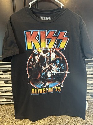 KISS Alive! 1975 Graphic Band T-Shirt Black Men s Med Rock Concert Tee