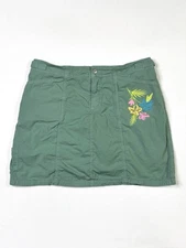 Fresh Produce Skort Women’s Medium Green Floral Embroidered Summer