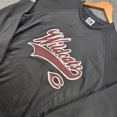 Vintage Majestic Wildcats Large Black Long Sleeve Athletic Jersey Pullover