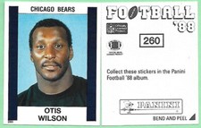 1988 Panini Mini Football Album Sticker Otis Wilson #260 Bears👍