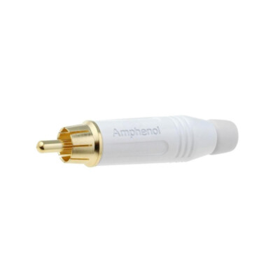 ACPR-WHT Stecker RCA männlich gerade Löten weiss vergoldet 3-7mm AMPHENOL