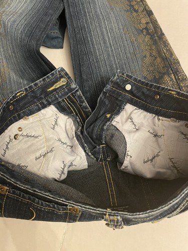 Baby Phat Girlz Cotton Denim Jeans With Gold Accents Girl's Size 12 - Picture 7 of 9