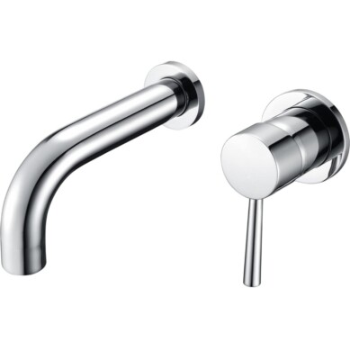 Sumerain Right Handed Single Handle Wall Mount Roman Tub Faucet  Valve-Chrome