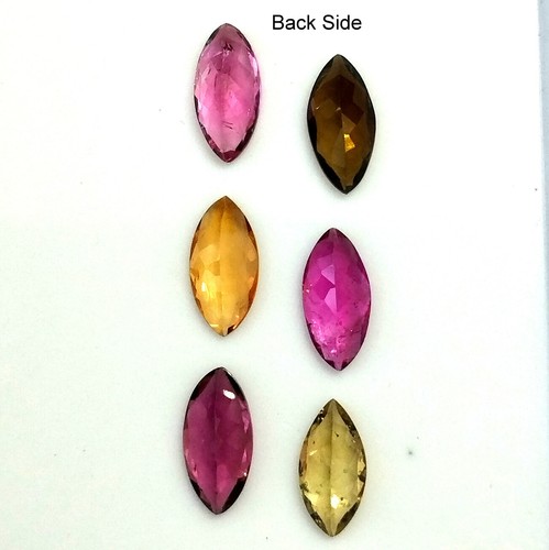 4X8 mm Pear Natural Faceted Multi Color Tourmaline Wholesale Gemstone 6 Pieces - Picture 5 of 5