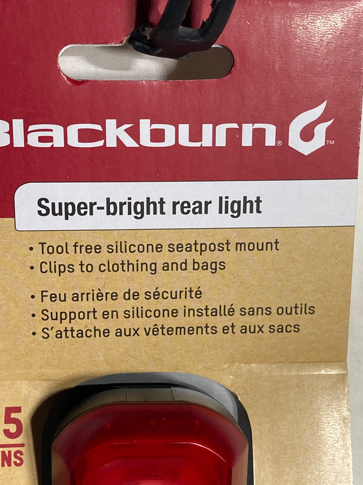 Blackburn Superbright rear Bike LED light 15 Lumens. 2 AA battery