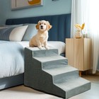 4-Tier Foam Dog Ramp Non-Slip Dog Steps Soft Pet Stairs Ladder for High Sofa Bed