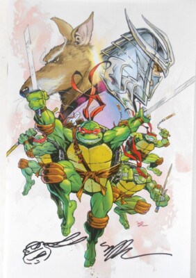 TEENAGE MUTANT NINJA TURTLES VARIANT COVERS SET SIGNED W/ REMARK