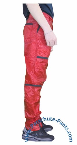Pantalones de Paracaídas Panno D'Or Nailon Brillante Años 80 Nailon Look Húmedo Parte Inferior Cal Surf NUEVOS - Imagen 21 de 31