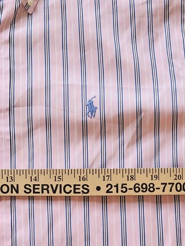 Polo Ralph Lauren Shirt Mens 16 1/2 Long Sleeve Button Pony Classic Fit Pink - Picture 7 of 7