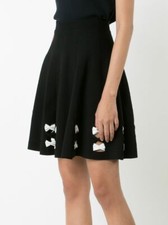 Alexander McQueen A-line Bow Skirt Ivory Black Size S PRICELESS AUTHENTIC ITALY!