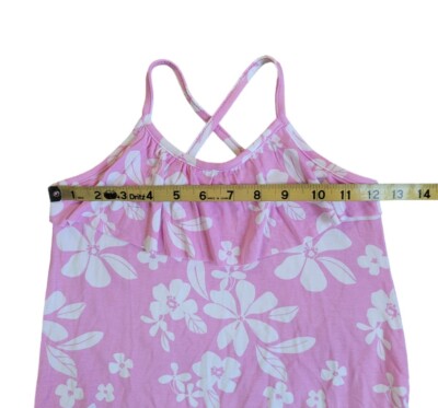 New RUMI + RYDER S (6-7) Pink Floral Ruffle Criss Cross Back Tank