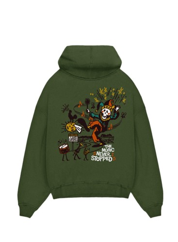 GRATEFUL DEAD “THE MUSIC NEVER STOPPED” F GREEN HOODIE IN 3XL. MINT & SEALED. - 第 3/5 張圖片