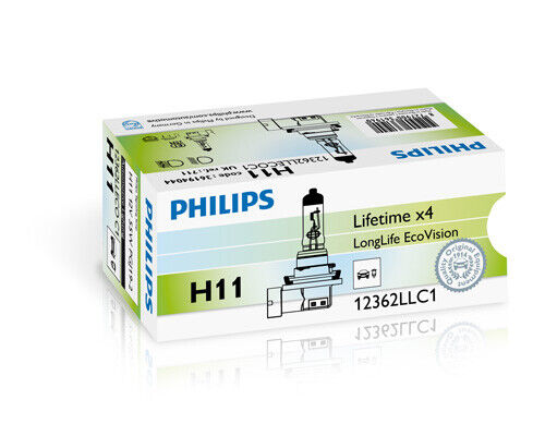 Passend für Philips 12362llecoc1 GLÜHBIRNE AUX. H11 12V 55W Phil. LLECO DE Stock - Bild 1 von 6