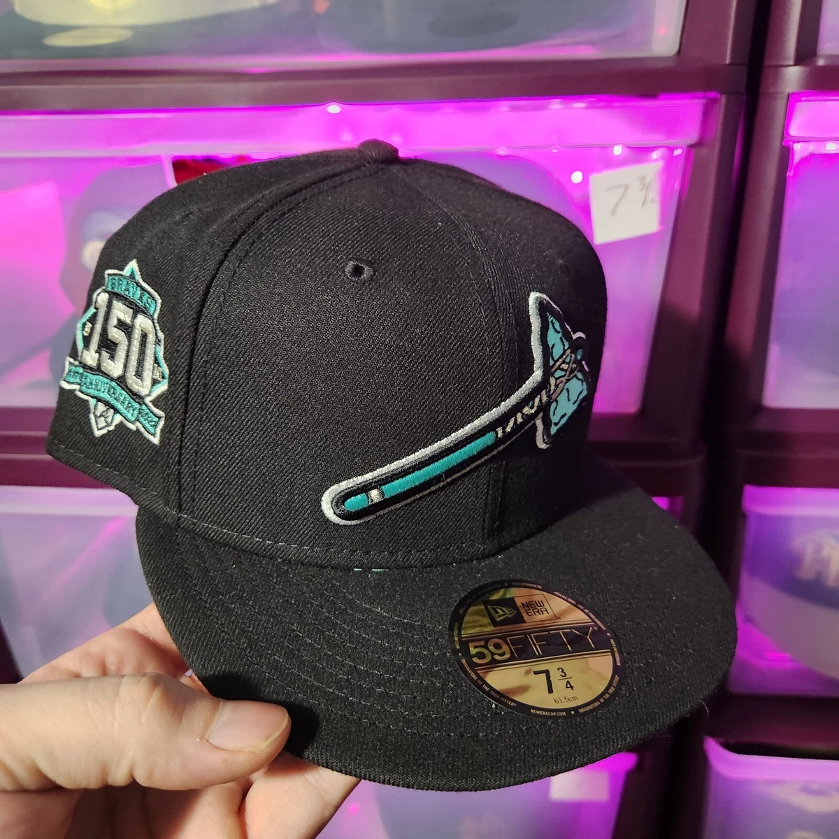 New Era Fitted Hat 7 3/4 MLB Club atlanta braves Exclusive Patch Grail