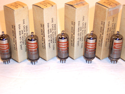 5 NIB / NOS RAYTHEON JAN-5651WA Black Glass